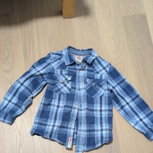 Levi's Blue and White Plaid Shirt